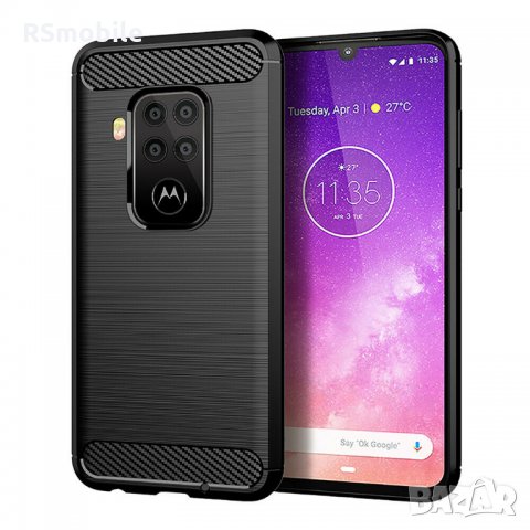 Motorola One Zoom - Удароустойчив Кейс CARBON, снимка 1