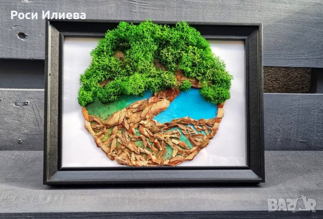 Дървото на живота декорирано с естествен скандинавски мъх 