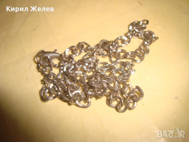 СРЕБРИСТА ЗДРАВА ВЕРИЖКА КОЛИЕ ЛАНЕЦ 20756, снимка 3 - Колиета, медальони, синджири - 35308238