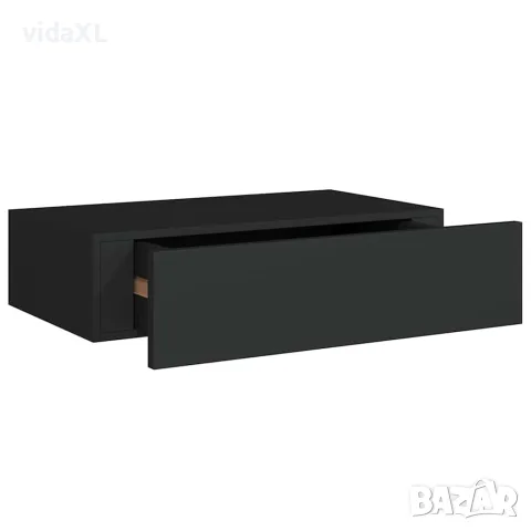 vidaXL Стенни рафтове с чекмеджета, 2 бр, черни, 40x23,5x10 см, МДФ, снимка 5 - Етажерки - 56146943