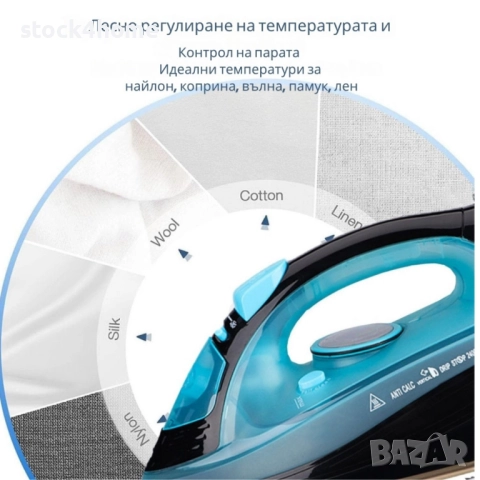 Безжична електрическа парна ютия 2400W, до 30 минути безжично, снимка 12 - Ютии - 52428406