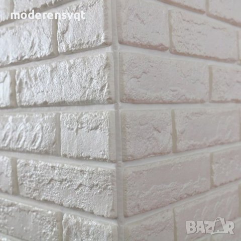 Тапет 3D тухли, самозалепващ, 77 х 70см, бял цвят, снимка 5 - Декорация за дома - 40209689