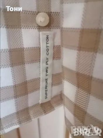 Нова Мъжка Карирана Риза с Яка L , снимка 4 - Ризи - 48842277