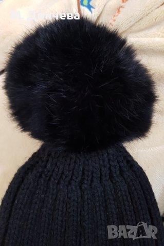 Зимна шапка с естествен пух, снимка 12 - Шапки - 42804124