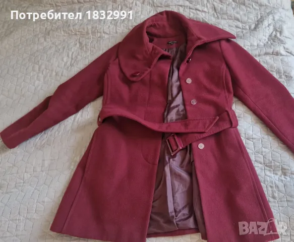 Малиново-бурдо палто Андрюс - 52 размер