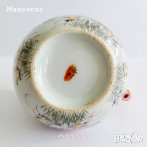 Японска порцеланова каничка за мляко 梅村 (Umemura) в стил Kutani., снимка 5 - Други ценни предмети - 54017332