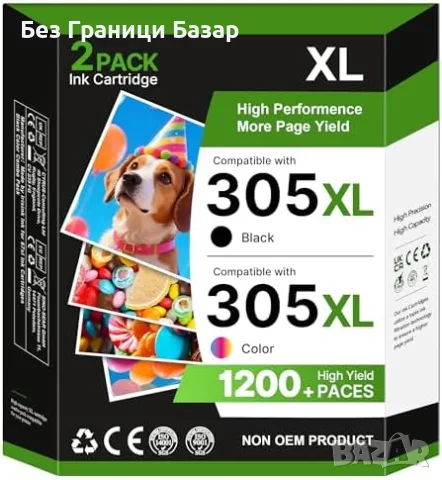 Нови 2 броя HP 305 XL Черна Цветна Касета DeskJet ENVY 2810E 2820E 6020E принтер тонер мастило печат