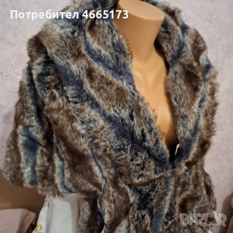 RARE Пончо /Пелерина от естествен косъм, снимка 10 - Якета - 53153205