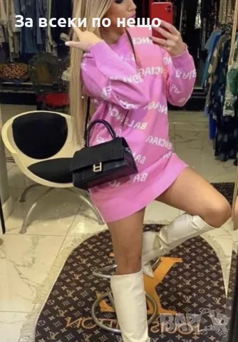 Дамска туника с дълъг ръкав Balenciaga - 2 налични цвята Код LFS197, снимка 2 - Туники - 48033409