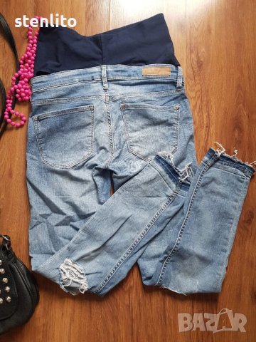Накъсани дънки за бременни H&M Мama Skinny High Rib р-р 36, снимка 4 - Дрехи за бременни - 37340646