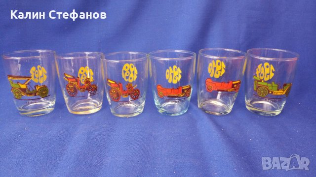 Чаши за безалкохолно с картинки, ретро коли 