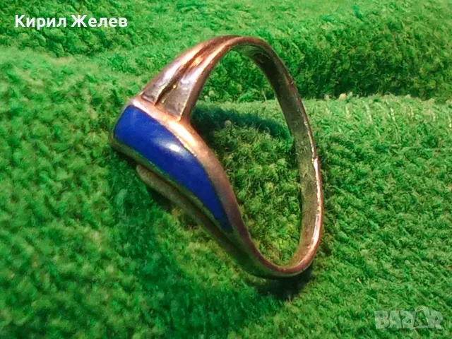 КРАСИВ ФИН СТИЛЕН ЕМАЙЛИРАН СРЕБЪРЕН ПРЪСТЕН СРЕБРО 925 РЪЧНА БИЖУТЕРСКА ИЗРАБОТКА 28680, снимка 16 - Пръстени - 46447876