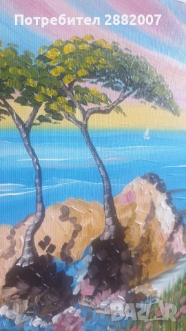 Картина "Синьо безвремие" /маслени бои върху платно с дървена подрамка , снимка 2 - Картини - 30845050
