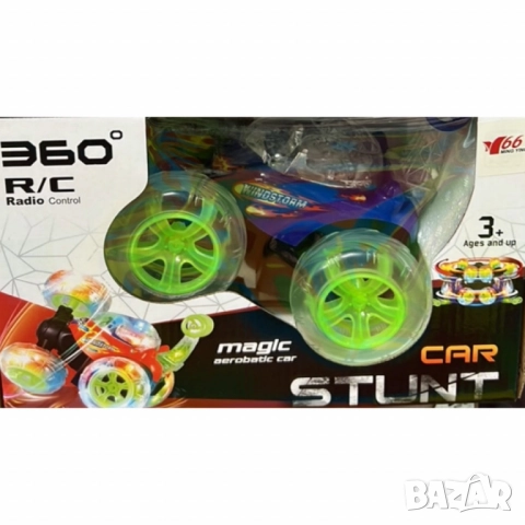 360° Каскадна количка с дистанционно – Светлини, звук и невероятни стънтове, снимка 2 - Коли, камиони, мотори, писти - 52032387