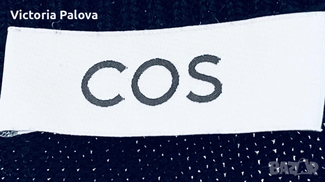 Раиран пуловер COS в тъмносиньо и кремаво, снимка 3 - Блузи с дълъг ръкав и пуловери - 54284004