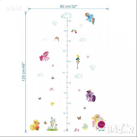 3 ВИД Малкото Пони My Little Pony метър за стена и мебел детска стая лепенка стикер самозалепващ, снимка 6 - Други - 30769348