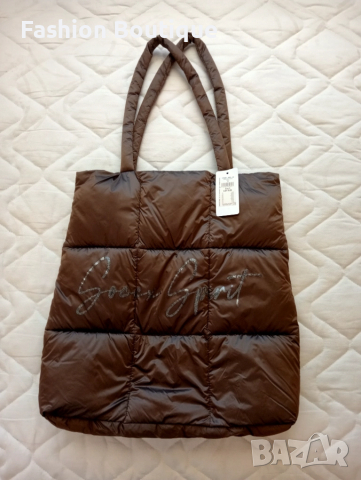 Кафява дамска чанта - голяма НОВА