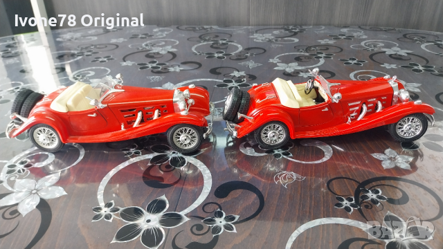 МЕТАЛНИ КОЛИ НА MERCEDES 500K ROADSTER 1936 Bburago 1:20, снимка 4 - Колекции - 44781073