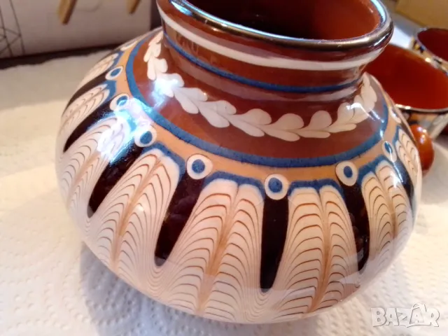 Глинени 2бр чашки и гърненце, снимка 7 - Антикварни и старинни предмети - 48581771