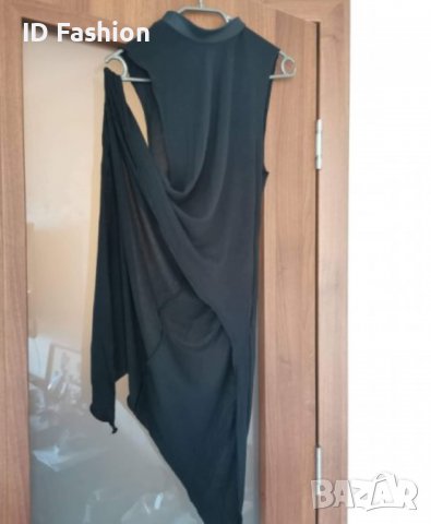 Уникална черна асиметрична туника, снимка 2 - Туники - 24483541