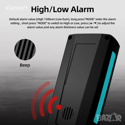 Дебеломер за боя Mileseey MC998 за метал, алуминий и авто боя, с аларма при отклонение, снимка 9 - Аксесоари и консумативи - 50635517