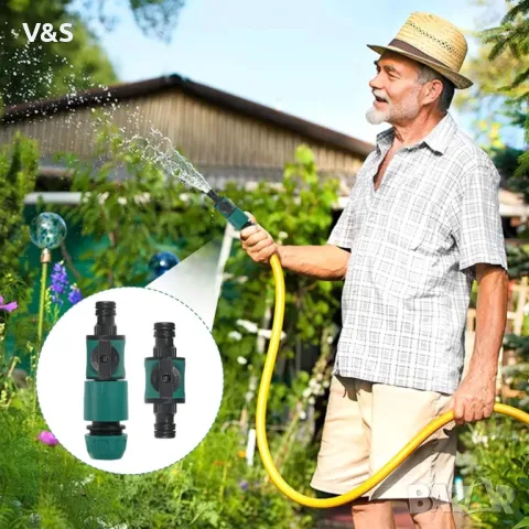  Съединител за маркуч с регулиращи кранове, 6 части Бърз конектор за , снимка 6 - Напояване - 49907611