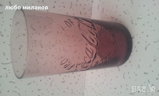 Стъклени чаши Кока Кола от един цвят прозрачно лила 6 бр, снимка 4 - Колекции - 39408492