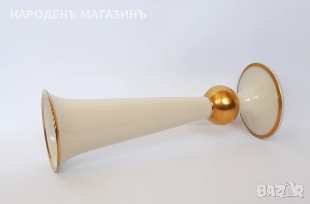 ROSENTHAL - Немски порцелан ваза порцеланова цветя злато , снимка 2 - Други ценни предмети - 52816065