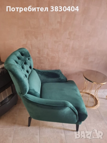 Голям мек удобен фотьойл Честърфийлд, снимка 3 - Дивани и мека мебел - 52433458