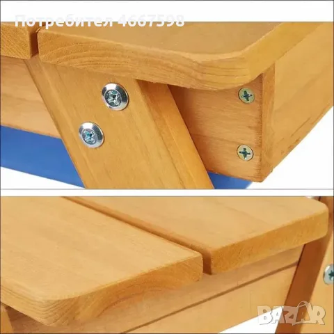 ОТНОВО НАЛИЧНА Детска маса с пейки и пясъчник 2в1 GINGER HOME, снимка 7 - Маси - 55951894