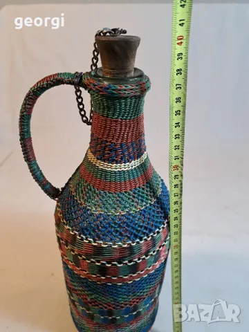 ретро плетено шише дамаджана  3/2, снимка 4 - Антикварни и старинни предмети - 48887777