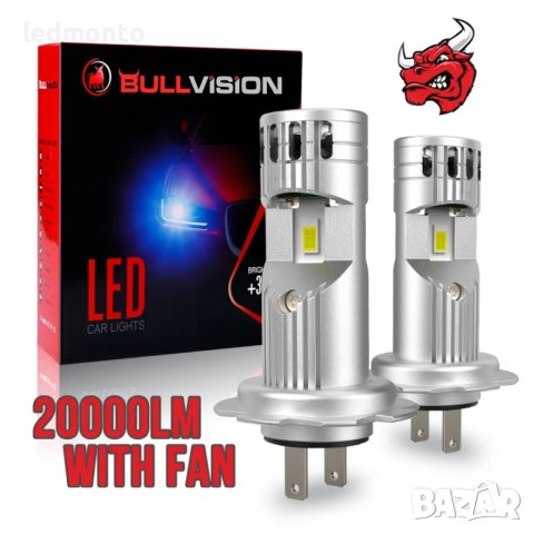 Лед крушки H7 LED Canbus крушки с вентилатор 80W 20000LM мини лед, снимка 7 - Части - 42599963