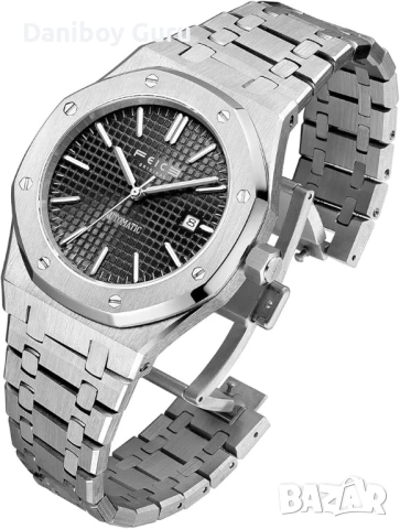 Мъжки часовник FEICE, механичен автоматичен часовник, 5ATM, водоустойчив, от неръждаема стомана