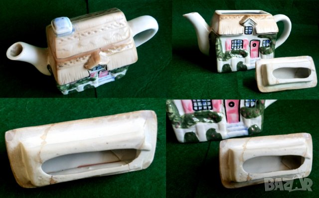малък порцеланов чайник-къщичка, снимка 3 - Други ценни предмети - 37220559