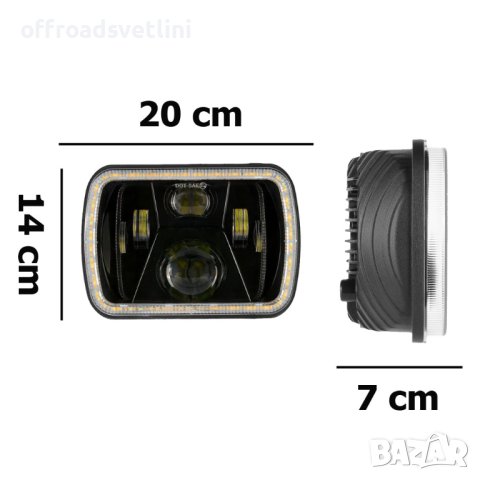 2 БРОЯ LED фарове 200W 4 светлини Фарове за Jeep Cheroke XJ Jeep Wrangler YJ, снимка 5 - Аксесоари и консумативи - 40394075