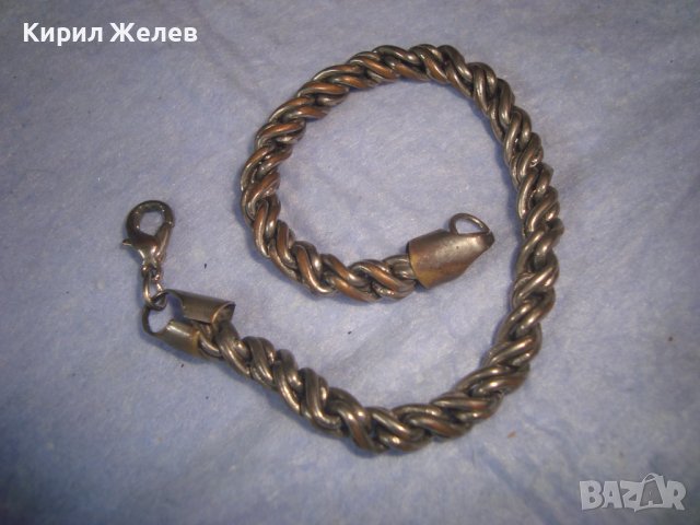 СТАРА БРОНЗОВА ПОСРЕБРЕНА ВИНТИДЖ ГРИВНА РЕТРО АРТ ПЛЕТКА 71851, снимка 5 - Антикварни и старинни предмети - 37046057