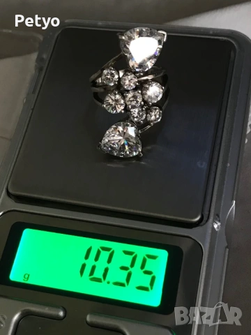 Дамски сребърен пръстен, снимка 2 - Пръстени - 54015515