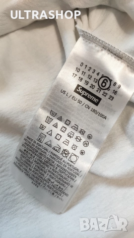 Supreme x MM6 Maison Margiela box logo T-shirt L size , снимка 8 - Тениски - 52826566