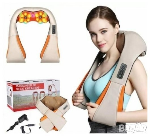 Супер цена! НОВ 4D Шиацу масажор 16 глави/4 копчета и с ръкохватки + Гаранция, снимка 1