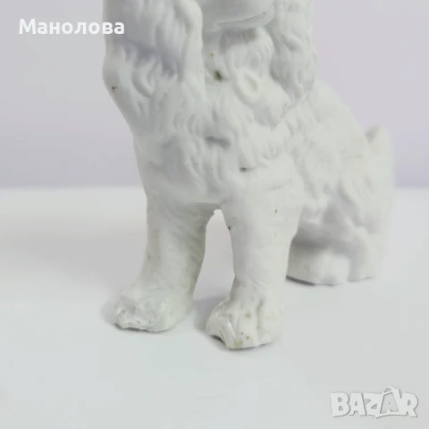 Фигурка на Пудел изработена от не глазиран бисквитен порцелан., снимка 5 - Колекции - 50650102