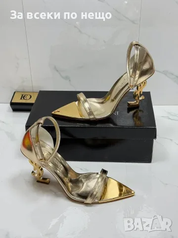Yves Saint Laurent Дамски Дамски Елегантни Официални Сандали На Метален Ток-4 Цвята Код SEM-28, снимка 2 - Сандали - 55722375