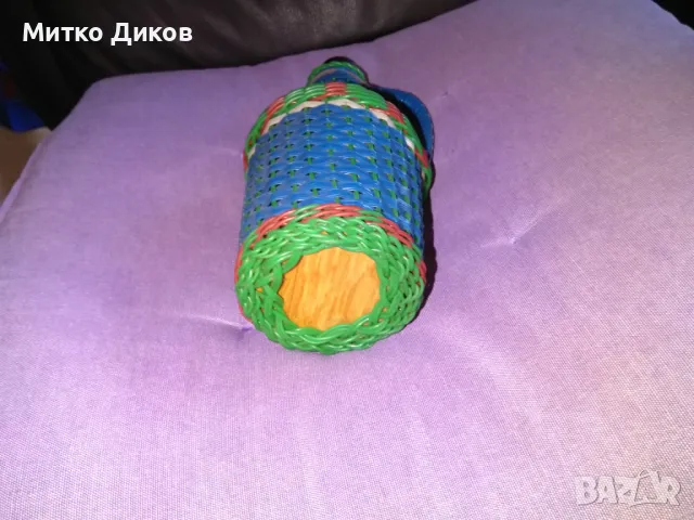 Плетено шише стъклено 0.500млл с дръжка, снимка 6 - Декорация за дома - 47750512