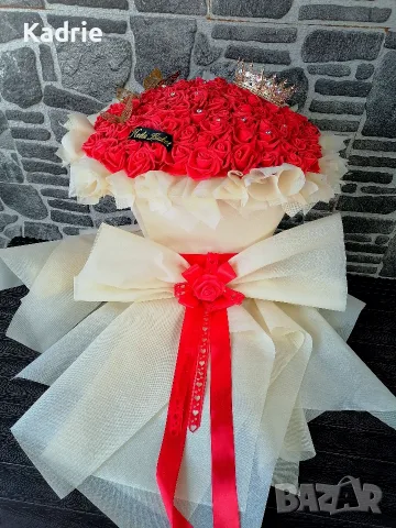 вечен букет 101🌹👑 човешки размер 