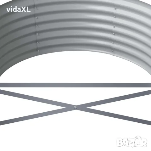 vidaXL Градинска повдигната леха поцинкована стомана антрацит, снимка 5 - Саксии и кашпи - 56146674