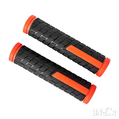 Черно оранжеви велосипедни дръжки 132 mm с отвор 21 mm, снимка 2 - Аксесоари и консумативи - 55866722