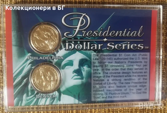 СЕТ ОТ САЩ - „PRESIDENTIAL DOLLARS“ 2014 /виж описанието/, снимка 4 - Нумизматика и бонистика - 56057786