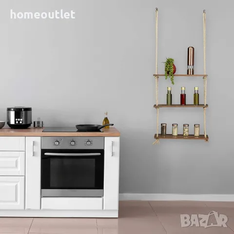 Висяща стенна етажерка на три нива UNHO ZJJ225, снимка 6 - Етажерки - 48995005