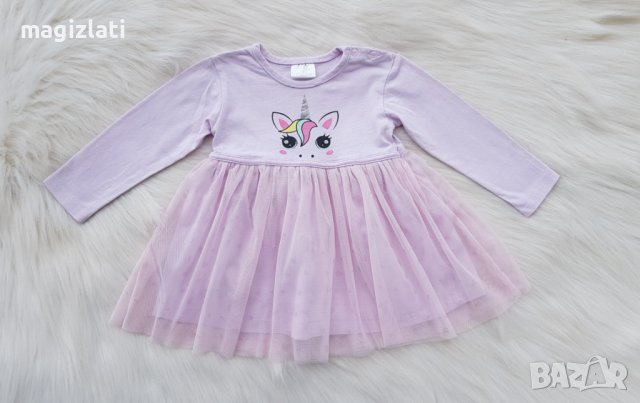 Бебешка рокля с тюл Еднорог 4-6 месеца, снимка 5 - Бебешки рокли - 40224318