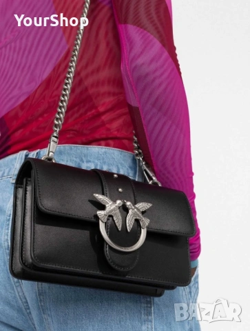 PINKO Love One Mini – оригинална кожена чанта | НОВА, снимка 6 - Чанти - 54061513