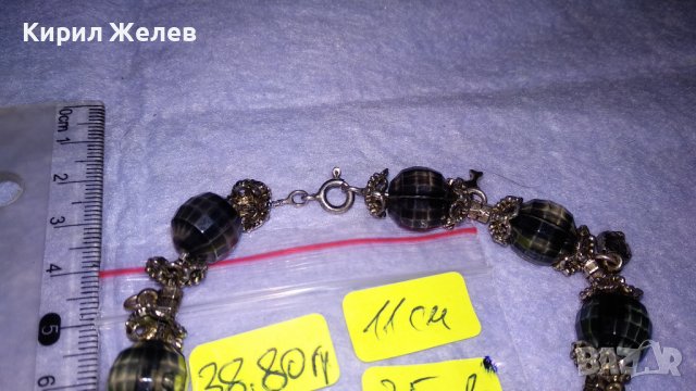 КРАСИВА ПОСРЕБРЕНА МОДНА КРИСТАЛНА АРТ ГРИВНА 32357, снимка 8 - Гривни - 38332436